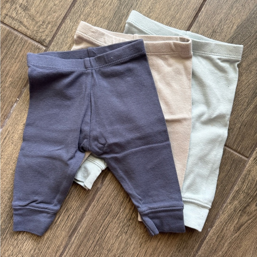 Cloud Island 100% Cotton Baby Leggings Set in Navy, Blue, & Gray Size 0-3 Months